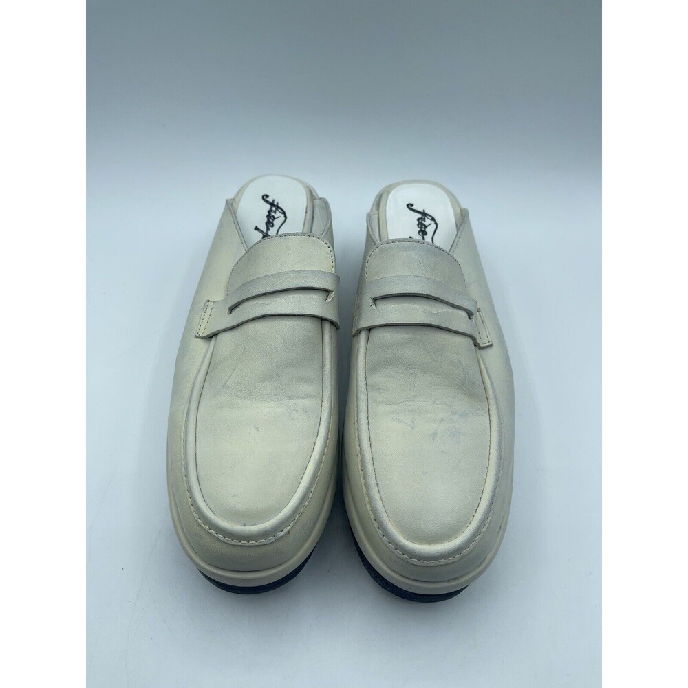 FREE PEOPLE Winston Platform Loafer Mules - Distressed Ivory - EU40/US9.5